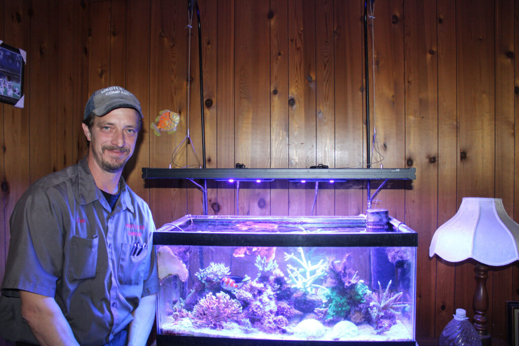 mathews Eric Beckley and his 40 gallon breeder tank